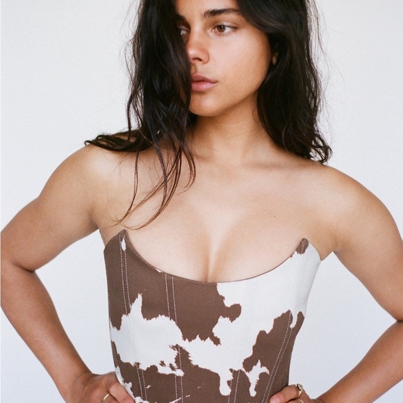 Miaou Leia Cow Print Corset XS - Picture 2 of 7